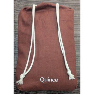 Quince 100% European Linen Duvet Cover 3PC Set Color Bordeaux King/Cal King-NEW